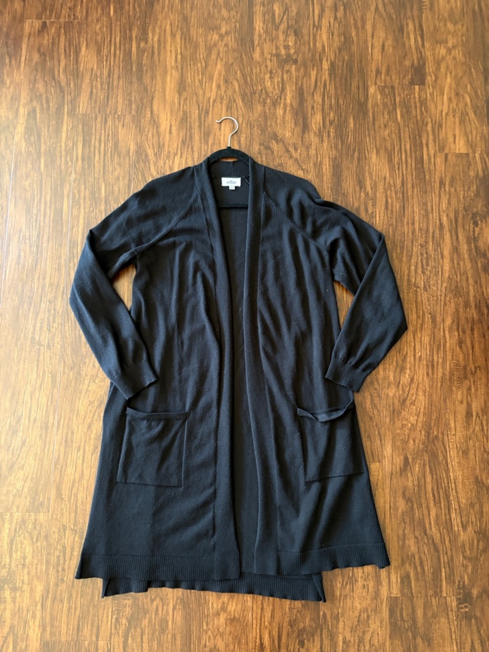 Ellie Long Open-Front Cardigan with Pockets